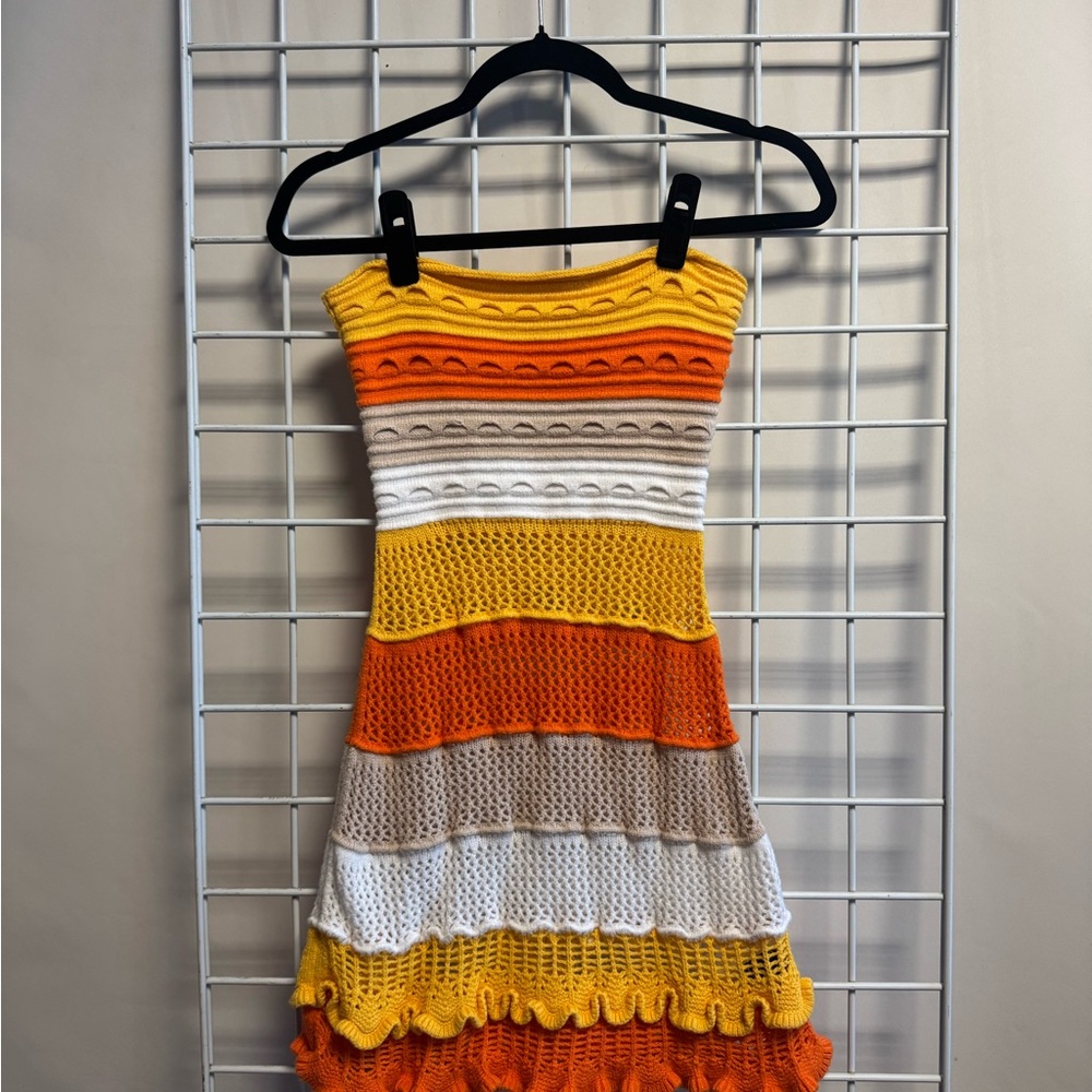 Colorful Striped Crochet Dress #011 - Picture 2 of 2